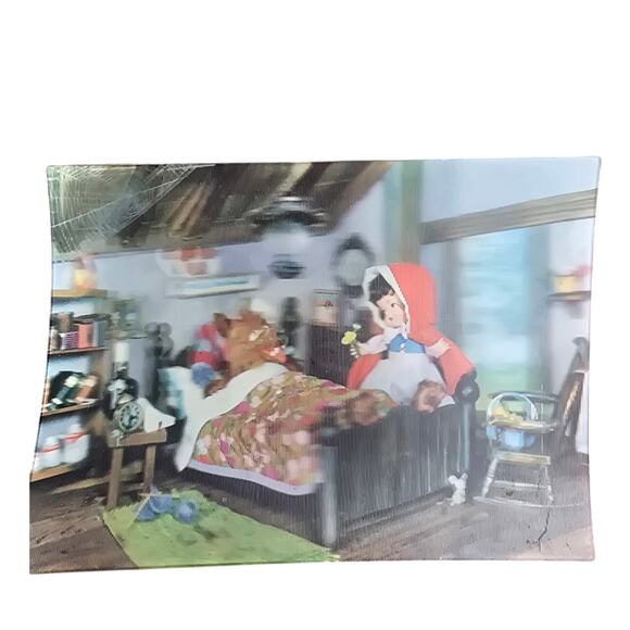 Vintage Little Red Riding Hood 3D Postcard - Picture 1 of 5